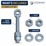 Gate Eye Bolt Adjustable 8" x 32mm Wide Flange for Gates Fencing - Image 5