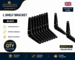 London Shelf Shelve Support Bracket Grey White Black 75mm to 350mm PACK OF 5 - Image 4