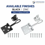 Wire Hasp & Staple Heavy Duty 75mm 100mm Shed Gate Hutch Door Lock - Image 5