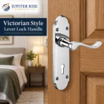 Door Handle Victorian Straight Lever 152mm Polished Chrome Latch Lock Bathroom - Image 5