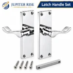 Victorian Door Handles Scroll Lever 152mm Latch Lock Bathroom Chrome - Image 5