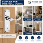Door Lock Handle Set 152mm Victorian Chrome Lever Pair - Image 5