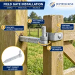 Hook to Drive Gate Hinge 19mm Pin 215mm Galvanised Field Farm Fence - Image 8