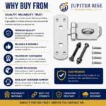 Hasp and Staple Heavy Duty 6" Vertical Galvanised Gate Door Security Lock - Image 8