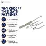 Field Gate Spring Fastener Latch 24" Heavy Duty Galvanised Farm Catch - Image 9