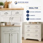 97mm Half Moon Cup Pull Handle Shell Cabinet Drawer Cupboard Kitchen - Image 8