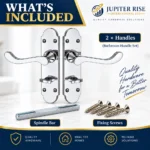 Door Handles Polished Chrome Arch Scroll Lever Latch Lock Bathroom Set - Image 8