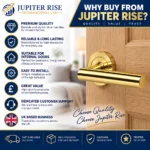 T Bar Lever Door Handles on Rose 1 Pair with 63mm Tubular Latch - Image 8