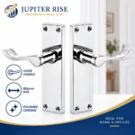 Victorian Door Handles Scroll Lever 152mm Latch Lock Bathroom Chrome - Image 8
