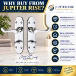 Bathroom Door Handles Victorian Scroll 170mm Polished Chrome Pair - Image 8