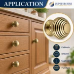 Beehive Cabinet Knob 33mm Antique Brass Reeded Cupboard Wardrobe Drawer - Image 8