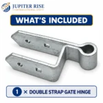 Double Strap Gate Hinge 5in Straight Corner Eye Bottom Band 3in Gate Timber - Image 8