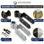 Double Strap Gate Hinge Heavy Duty 3.5" 5" Field Farm Gate - Image 9