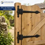 Spear Tee Hinges Pair Black Antique Ornate Gate Door 6" 9" 12" - Image 9