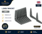 London Shelf Shelve Support Bracket Grey White Black 75mm to 350mm PACK OF 5 - Image 8