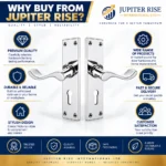 Door Lock Handle Set 152mm Victorian Chrome Lever Pair - Image 9