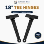 Hand Forged Tee Hinges 12 15 18 Inch Black Wrought Iron Strap Door Gate Shed - Image 10