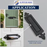 Letter Plate Antique Black Regency 360mm x 90mm Cast Iron Door Flap - Image 6