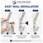 Wall Mounted Coat Hooks Double Hook 115mm Aluminium Hat Coat Door Robe Hanger - Image 6
