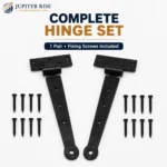 Hand Forged Tee Hinges 12 15 18 Inch Black Wrought Iron Strap Door Gate Shed - Image 6