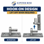 Hook To Bolt Gate Hinge Galvanised Field Farm Gate 19mm Pin 10-18" - Image 6