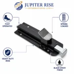 Heavy Duty Foot Bolt 200mm Gate Door Floor Lock Black Iron Spring Loaded - Image 6