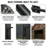 Garden Gate Drop Bolt 12" 18" 24" Balck Heavy Duty for Garden Garage Barn Gates - Image 7
