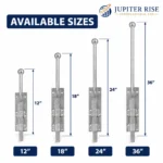 Monkey Tail Gate Bolt Drop Down Heavy Duty 12" 18" 24" 36" Garage Door - Image 6