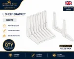London Shelf Shelve Support Bracket Grey White Black 75mm to 350mm PACK OF 5 - Image 5