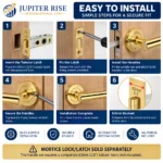 T Bar Lever Door Handles on Rose 1 Pair with 63mm Tubular Latch - Image 6