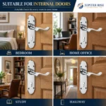 Door Handle Victorian Straight Lever 152mm Polished Chrome Latch Lock Bathroom - Image 6