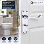 Bathroom Door Handles Victorian Scroll 152mm Polished Chrome Pair - Image 5