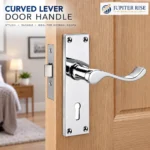 Door Lock Handle Set 152mm Victorian Chrome Lever Pair - Image 6