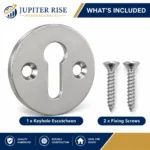 Keyhole Escutcheon Victorian Open Cover 30mm Door Lock Plate Polished Chrome Brass - Image 6