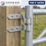 Double Strap Gate Hinge 5in Straight Corner Eye Bottom Band 3in Gate Timber - Image 6