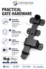 Kick Over Stable Latch Heavy Duty Door latch 248mm Black Galvanised - Image 6