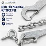 Gate Hook & Eye Safety Chain Heavy Duty 158mm Galvanised Field Farm - Image 7