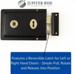 Traditional Rim Lock 6 x 4 Inch with 2 Keys & Screws Shed Gate Door Black Brass - Image 7
