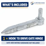 Hook to Drive Gate Hinge 19mm Pin 215mm Galvanised Field Farm Fence - Image 7