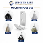 Single Coat Hook Wall Mounted Aluminium Robe Hat Door Clothes Hook - Image 7