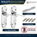 Door Handle Victorian Straight Lever 152mm Polished Chrome Latch Lock Bathroom - Image 7