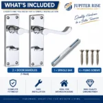 Bathroom Door Handles Victorian Scroll 152mm Polished Chrome Pair - Image 6