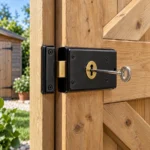 Rim Lock Deadlock 2 x 130mm Extra Long Keys Shed Gate Garage Black - Image 7