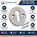 Keyhole Escutcheon Victorian Open Cover 30mm Door Lock Plate Polished Chrome Brass - Image 7