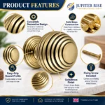 Beehive Cabinet Knob 33mm Antique Brass Reeded Cupboard Wardrobe Drawer - Image 7