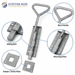 Bow Handle Drop Bolt Heavy Duty Gate Garage Door 12 18 24 Inch - Image 12