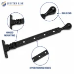 Casement Window Stay Bulb End 10" 250mm Locking Fastener For Timber Windows - Image 2