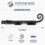 Casement Window Stay 10" Locking Curly Tail Black Traditional For Timber Wood - Image 5