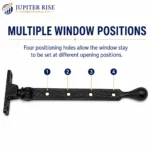 Casement Window Stay Bulb End 10" 250mm Locking Fastener For Timber Windows - Image 4