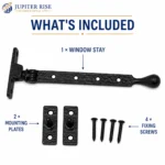 Casement Window Stay Bulb End 10" 250mm Locking Fastener For Timber Windows - Image 5